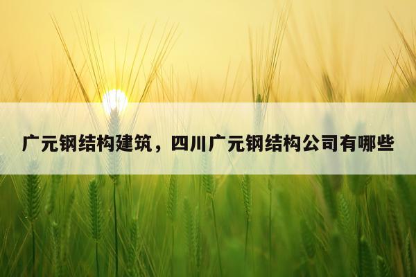 广元钢结构建筑，四川广元钢结构公司有哪些