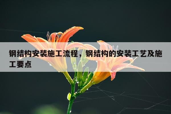 钢结构安装施工流程，钢结构的安装工艺及施工要点