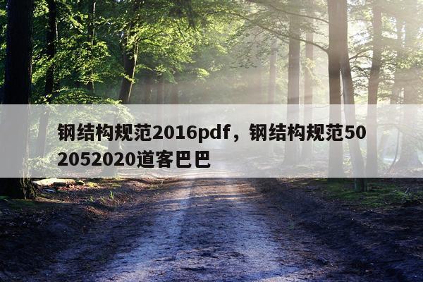 钢结构规范2016pdf，钢结构规范502052020道客巴巴