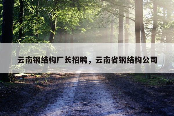 云南钢结构厂长招聘，云南省钢结构公司