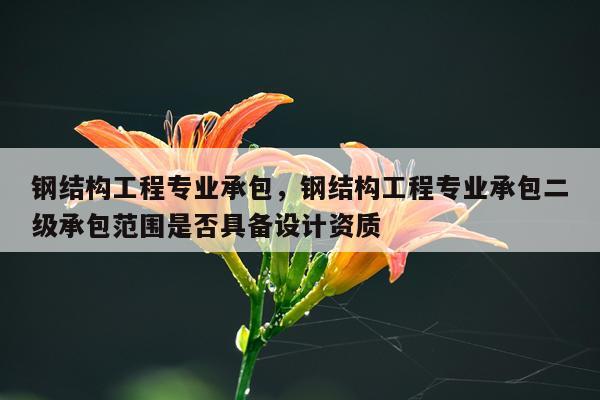 钢结构工程专业承包，钢结构工程专业承包二级承包范围是否具备设计资质