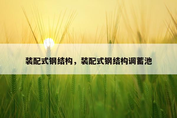 装配式钢结构，装配式钢结构调蓄池