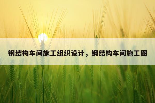 钢结构车间施工组织设计，钢结构车间施工图