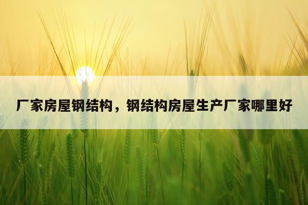 厂家房屋钢结构，钢结构房屋生产厂家哪里好