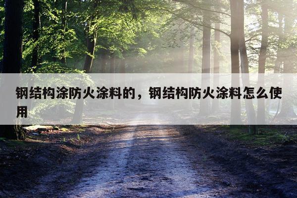 钢结构涂防火涂料的，钢结构防火涂料怎么使用