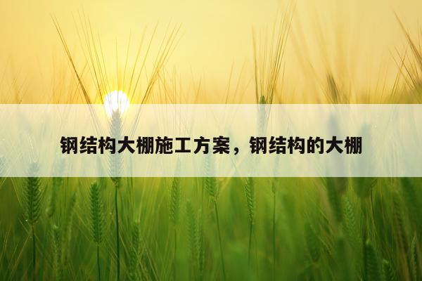 钢结构大棚施工方案，钢结构的大棚