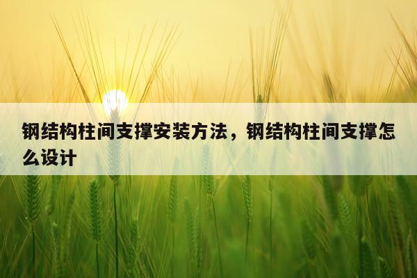 钢结构柱间支撑安装方法，钢结构柱间支撑怎么设计
